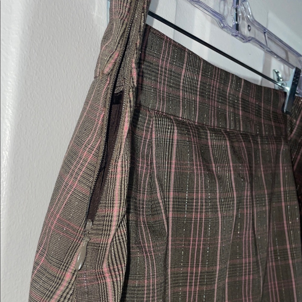 TEHAMA Checkered Mini Skort Brown and Pink - Picture 3 of 5